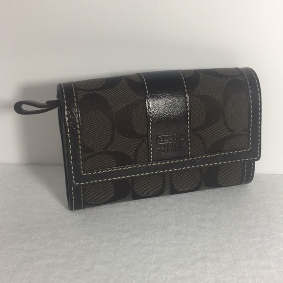 Coach Signature Jacquard Wallet - Picture 1 of 6